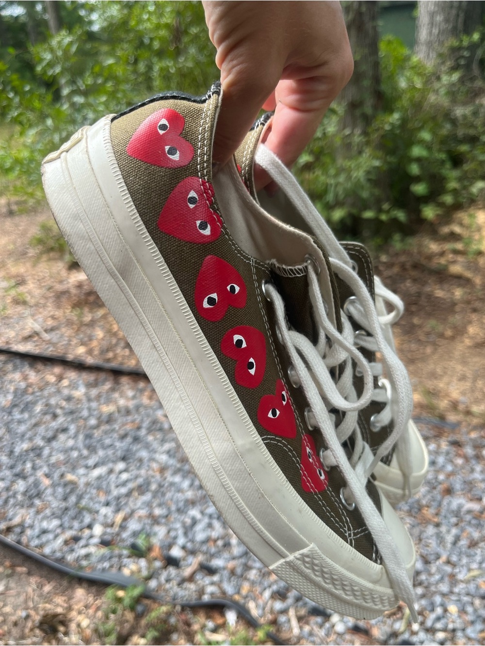 Comme des Garçons PLAY x Converse Chuck 70 Low 'Multi Heart' Womens 9 men’s 7 - Picture 3 of 9